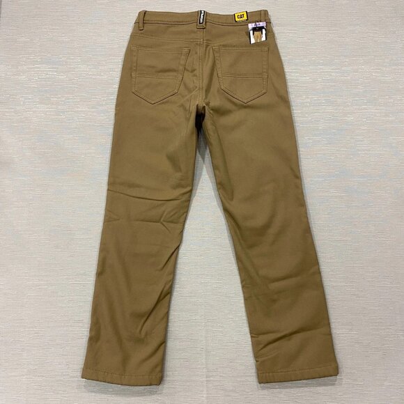 CAT Caterpillar Work Pants Mens 30 x 30 Brown Canvas Fleece Lined Insulated - Picture 3 of 12